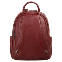 Samantha look Cityrucksack echt Leder, Made in Italy rot