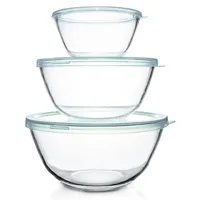 Luvan Glasschüssel mit Deckel 3er-Set (4.2 L,2.5 L,1 L),
