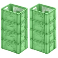 Proregal 8x Eurobehälter Obst- und Gemüsekasten | HxBxT 19x30x40cm
