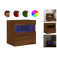 VidaXL TV-Wandschrank mit LED-Leuchten Braun Eichen-Optik 40x30x40 cm
