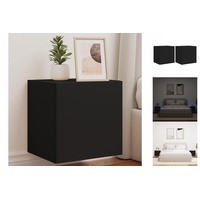 VidaXL TV-Wandschränke mit LED-Leuchten 2 Stk. Schwarz 40,5x35x40 cm
