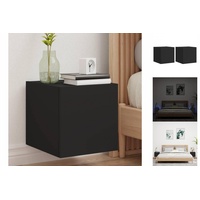 VidaXL TV-Wandschränke mit LED-Leuchten 2 Stk. Schwarz 30,5x35x30 cm