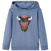VidaXL Kinder-Kapuzenpullover Blau Melange 116
