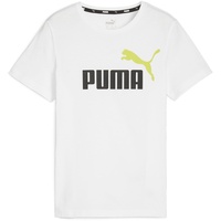 Puma Ess+ 2 Col Logo Jungen T-Shirt, weiß -