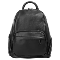 Cluty Cityrucksack, echt Leder, Made in Italy schwarz
