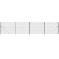 VidaXL Maschendrahtzaun mit Bodenhülsen Anthrazit 1,6x10 m