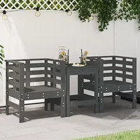 VidaXL Gartenstühle 2 Stk. Grau 61,5x53x71 cm Massivholz Kiefer