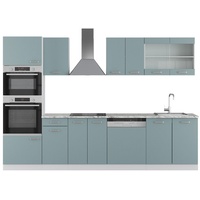 Vicco Küchenzeile R-Line 300 cm Blau-Grau/Weiß