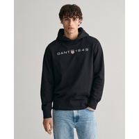 GANT Printed Graphic Kapuzenpullover Black S