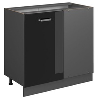 Vicco Eckunterschrank R-Line, Schwarz 86 cm ohne Arbeitsplatte