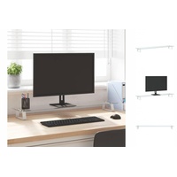 VidaXL Monitorständer Weiß 100x20x8 cm Hartglas und Metall