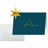 Sigel Weihnachts-Karten Set A6 quer, 10 Stück "Christmas tree",