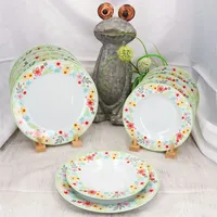 Mambocat 12tlg Tafelservice Variant Blümchen für 6 Personen aus