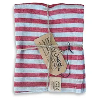 Kardelen Lovely Linen Misty Tischläufer Leinen Edge real red