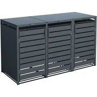 Westmann Mülltonnenbox Kubus Metall 3er Box 240 l Anthrazit
