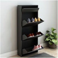 [en.casa] En.Casa, Schuhschrank, Sokndal mit 4 Klappen Schwarz