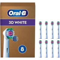 Oral-B 3D White elektrische Zahnbürstenköpfe, Packung mit 8 Ersatzbürstenköpfen,