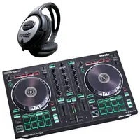 Roland DJ-202 USB-DJ-Controller mit Kopfhörer,