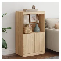 VidaXL Sideboard mit LED-Leuchten Sonoma-Eiche 60,5x37x100 cm