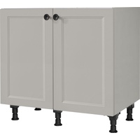Nobilia Spülenschrank ""Cascada", vormontiert, mit höhenverstellbaren Sockelfüßen", grau (front: