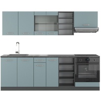 Vicco Küchenzeile R-Line Solid Anthrazit Blau Grau 240 cm