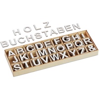 Relaxdays Holzbuchstaben Set, 324 tlg.
