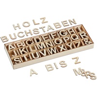 Relaxdays Holzbuchstaben Set, 324 TLG, Großbuchstaben A-Z, &-Zeichen, 3