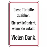 Dreifke Dreifke® Aufkleber | Hinweisschild, Diese Tür bitte zuziehen,