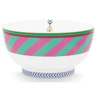 Pip Studio Chique Stripes Bowl pink-Green 18cm