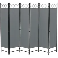 [en.casa] Sichtschutz Stellwand Spanische Wand Dunkelgrau