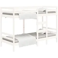 VidaXL Etagenbett Weiß 75x190 cm Massivholz Kiefer