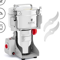 Royal Catering Gewürzmühle elektrisch Multi-Zerkleinerer Kräuter Zerkleinerer, Silber