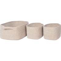 VCM Aufbewahrungskorb Teixo 23 x 33 cm 3-tlg. beige