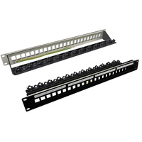 Roline 19-Keystone-Modulträger, leer, 24P. geschirmt, schwarz