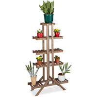 Relaxdays Blumentreppe 142,5 x 83 x 28,5 cm Dunkelbraun