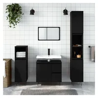 VidaXL Badschrank Schwarz 65x33x60 cm Holzwerkstoff