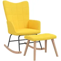 VidaXL Schaukelsessel mit Hocker Senfgelb Stoff