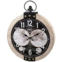 Formano Wanduhr 40 cm Ø 40 cm Weltkarte schwarz