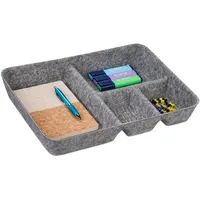 Relaxdays Schubladen Organizer Filz, Ordnungssystem Schreibtisch, HxBxT: 6,5 x