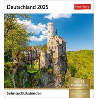 Harenberg Deutschland Sehnsuchtskalender 2025 - Wochenkalender mit 53 Postkarten
