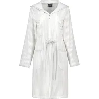 CAWÖ Bademäntel Damen Reißverschluss 6416 weiss-silber - 76 M