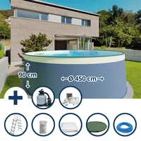 Waterman Stahlwandpool Set rund 450 x 90 cm, Stahl