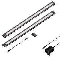 Ledscom.de LED Unterbau-Leuchte SIRIS schwarz matt, flach, je 50cm,