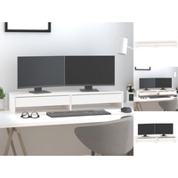 VidaXL Monitorständer Weiß 100x27x15 cm Massivholz Kiefer