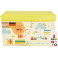 Bieco Aufbewahrungsbox mit Deckel Kinder Zoos, faltbar, Sitzhocker mit