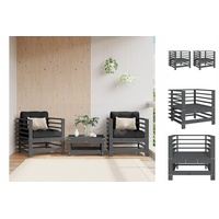 VidaXL Gartenstühle 2 Stk. Grau Massivholz Kiefer
