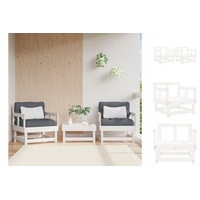 VidaXL Gartenstühle 2 Stk. Weiß Massivholz Kiefer