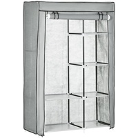 Homcom Kleiderschrank Grau, Metall, 43x162.5x103 cm, Schlafzimmer, Kleiderschränke