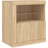 VidaXL Sideboard mit LED-Leuchten Sonoma-Eiche 60,5x37x67 cm