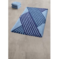 KLEINE WOLKE Badteppich Cross Blau 60 x 100 cm